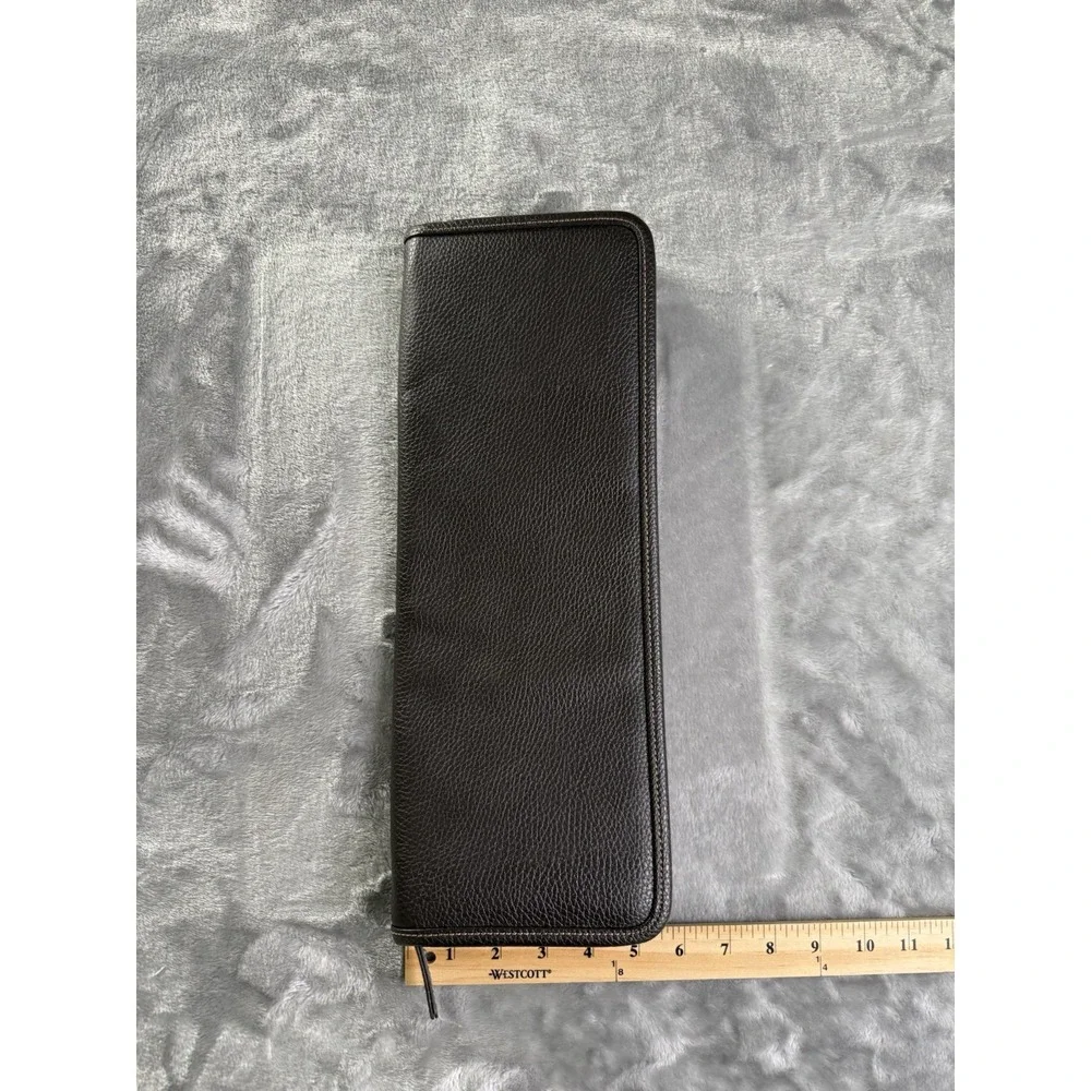 Brooks Brothers Men's Brown Pebbled Zipper Travel Tie Case